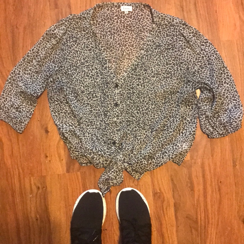 Medium sized cheetah  see through crop top
